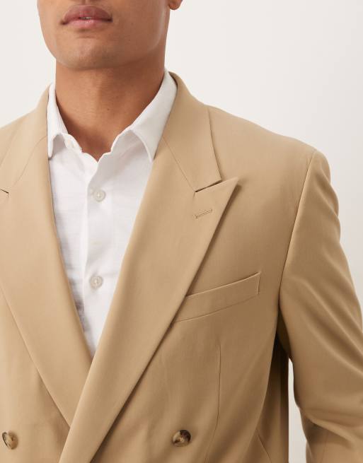 Mango - Beige dobbeltradet blazer - Del af sæt, 5 af 5