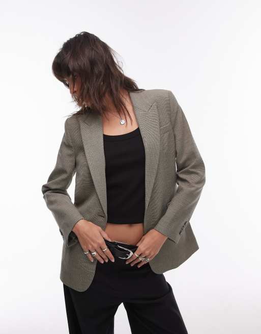 Mango – Beige, enkelknäppt kavaj