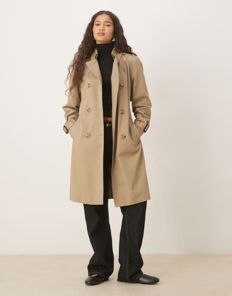 Mango – Beige, halvlång trenchcoat i bomull - view 1