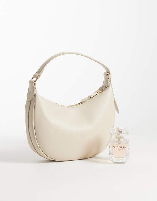 Mango - Beige halvmåneformet håndtaske i imiteret læder, 2 af 4