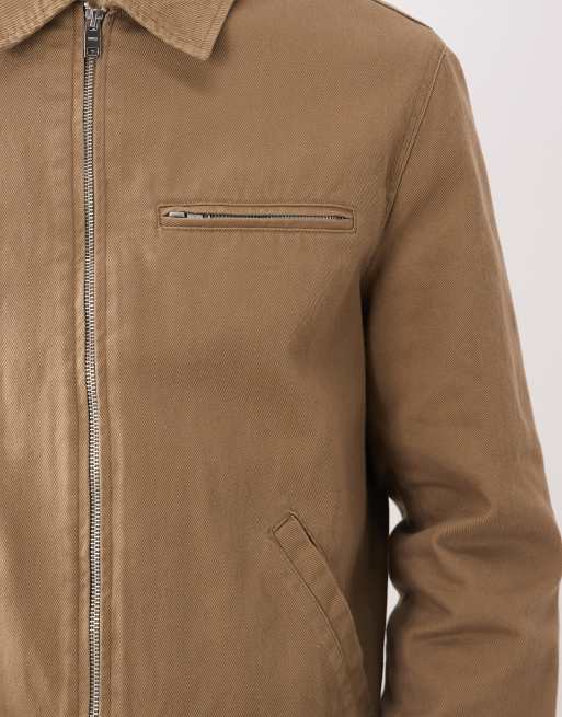 Mango – Beige jeansjacka i 100% bomull med dragkedja, 3 av 5
