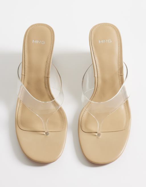 Mango - Beige/klare sko med kilehæl, 2 af 4