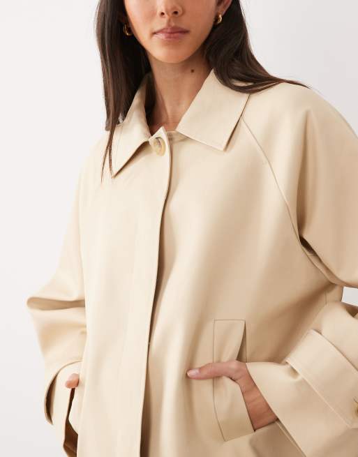 Mango - Beige kort trenchcoat i 100% bomuld, 2 af 4