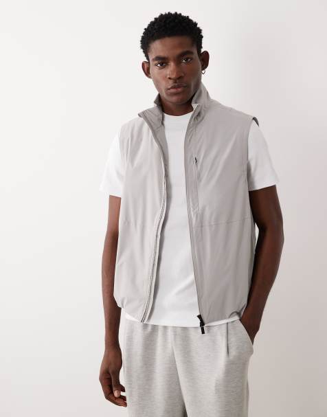 Mango - Beige let vind- og vandafvisende performance-vest med termoregulering - view 1