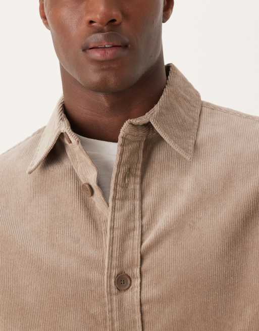 Mango - Beige overskjorte i fløjl, 5 af 5