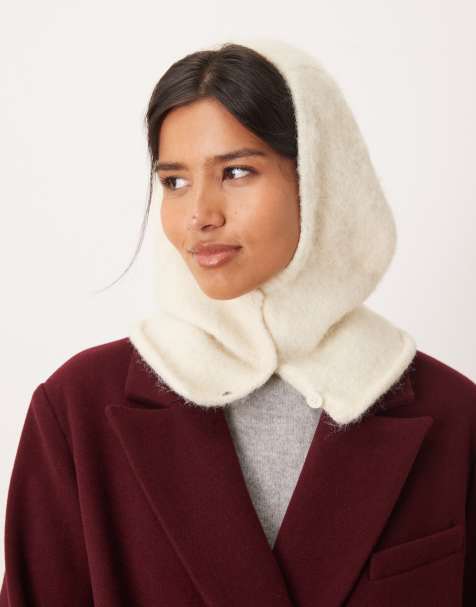 Mango – Beige, stickad halsvärmare - view 1