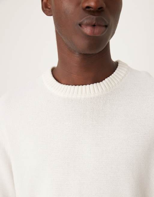 Mango – Beige, stickad tröja med rund ringning, 5 av 5