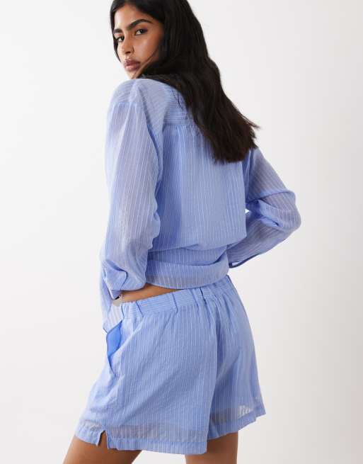 Mango - Belize - Blå shorts med striber - Del af sæt, 5 af 5