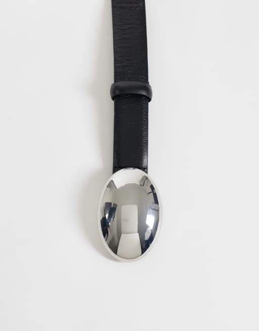 Mango belt with oval buckle in black, 3 of 3