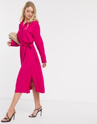 maggy london crepe ruffle dress