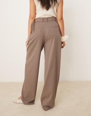 Mango Oliana Belted Pleated High Waist Pants