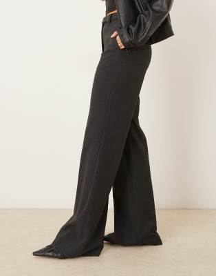 Mango Belted Tailored Pants In Gray