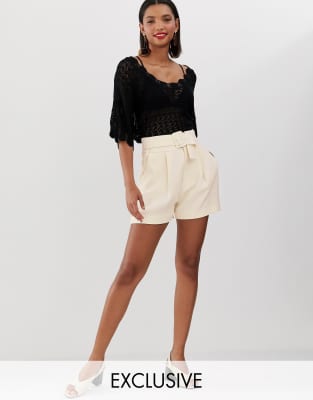 mango white shorts