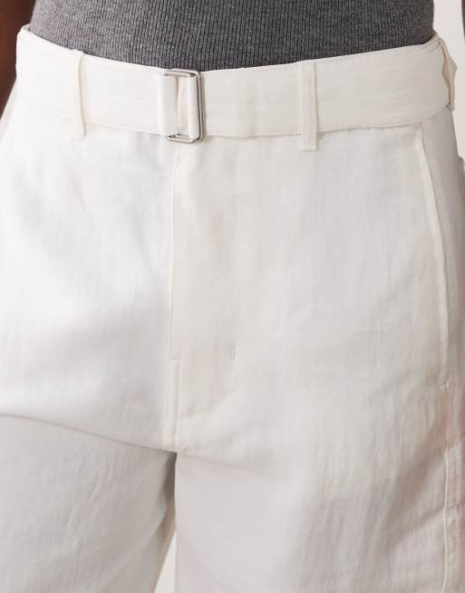 Mango belted tailored trouser in white, 2 of 5