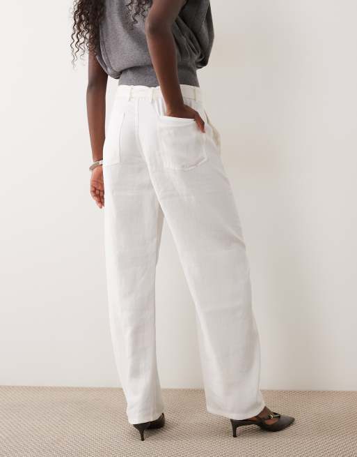 Mango belted tailored trouser in white, 5 of 5