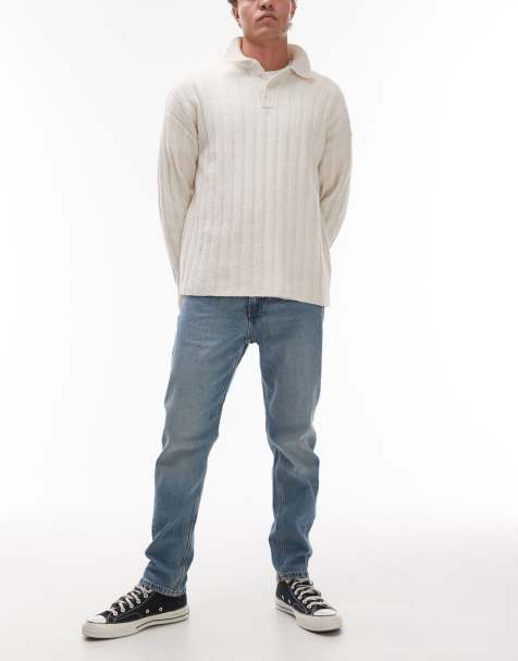 Mango - Ben - Jean slim décontracté - Bleu moyen délavé - view 1