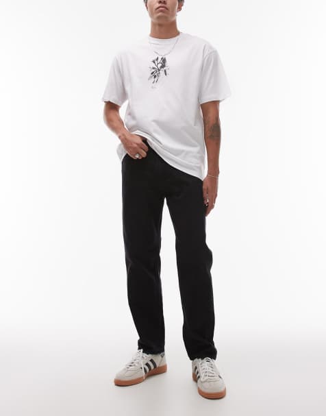 Mango – Ben – Lockere Jeans in Schwarz mit schmalem Schnitt - view 1