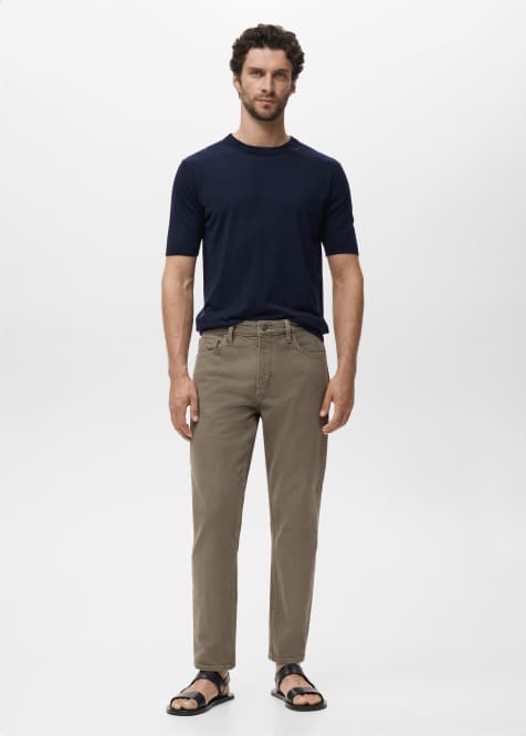 Mango Benc cotton straight jean in green wash - view 1