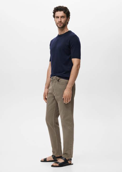 Mango Benc cotton straight jean in green wash, 2 of 5