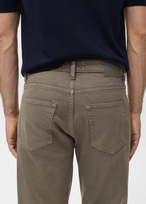 Mango Benc cotton straight jean in green wash, 4 of 5