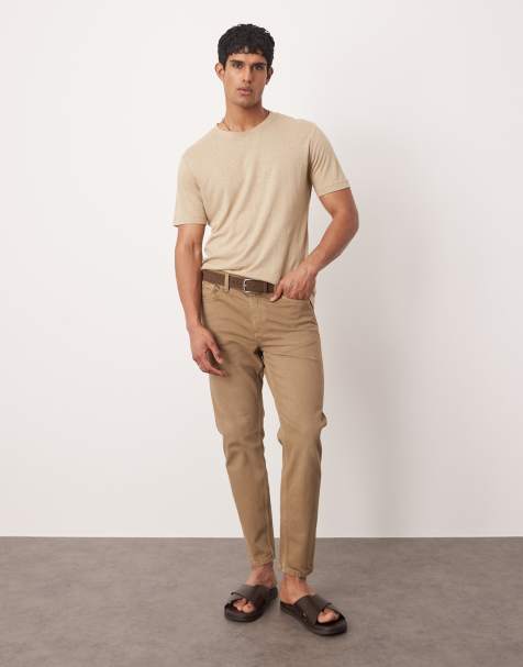 Mango - Benc - Jeans met wijde ronde pijpen in bruin - view 1