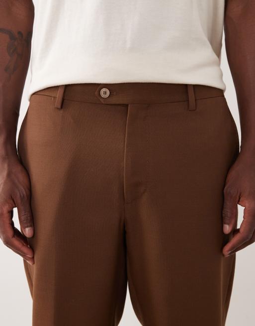 Mango Bergamo premium wool mix tailored suit trouser co-ord in brown, 5 of 5