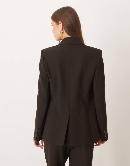 Mango – Bergen – Brązowa elegancka marynarka w klasycznym stylu, część zestawu, 3 z 4