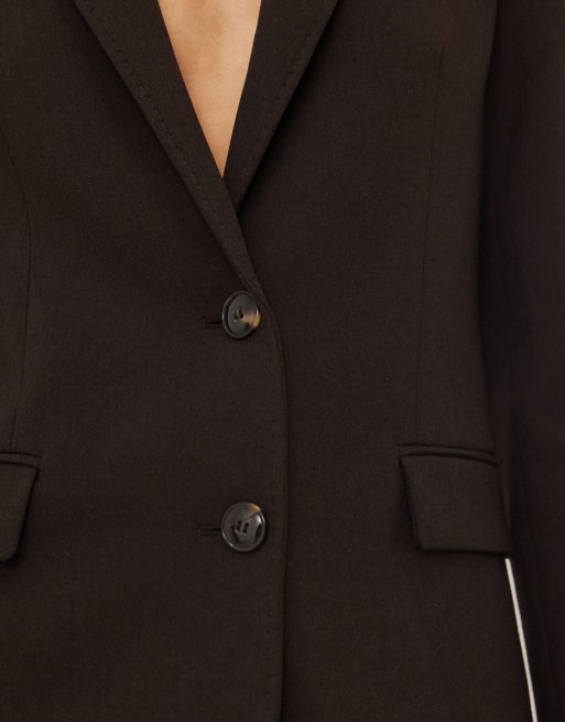 Mango – Bergen – Brązowa elegancka marynarka w klasycznym stylu, część zestawu, 4 z 4