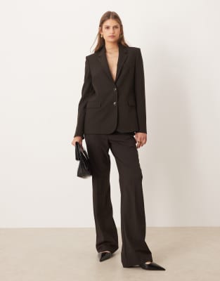 Mango - Bergen - Elegante, gerade Hose in Braun, Kombiteil-Brown