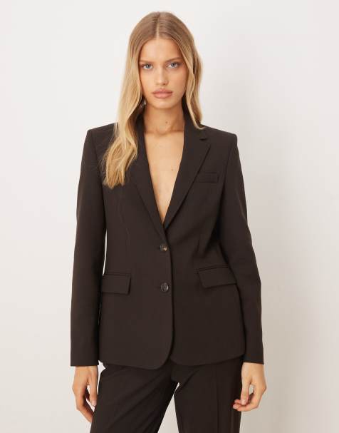 Mango Bergen tailored classic blazer co-ord in brown