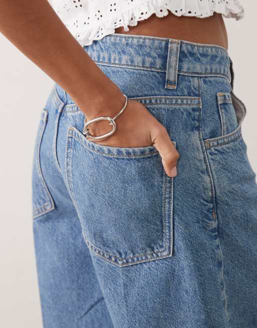 Mango - Bermuda en denim de coton - Bleu moyen, 3 de 5