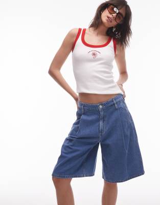 Mango - Bermuda-Jeansshorts in Hellblau