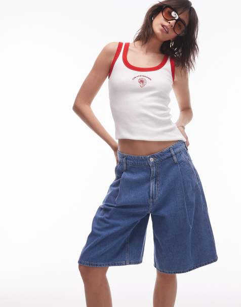 Mango – Bermuda-Jeansshorts in Hellblau - view 1