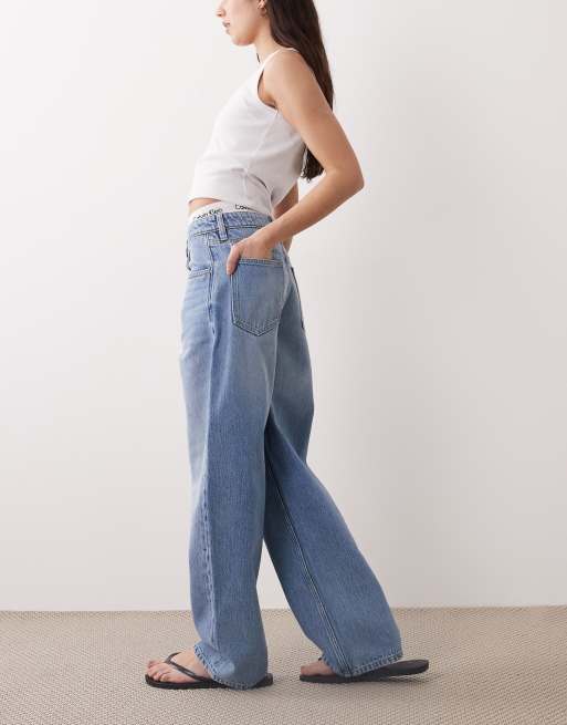 Mango Bet 100% cotton barrel jean in light blue, 2 of 5