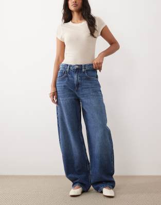 Mango Bet 100% Cotton Barrel Jeans In Blue