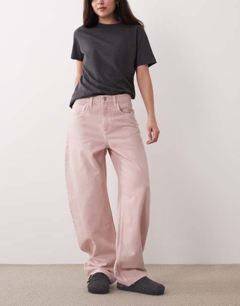 Mango Bet 100% cotton barrel jeans in pastel pink - view 1