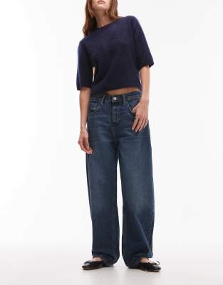 Mango Bet Balloon Leg Jean In Blue