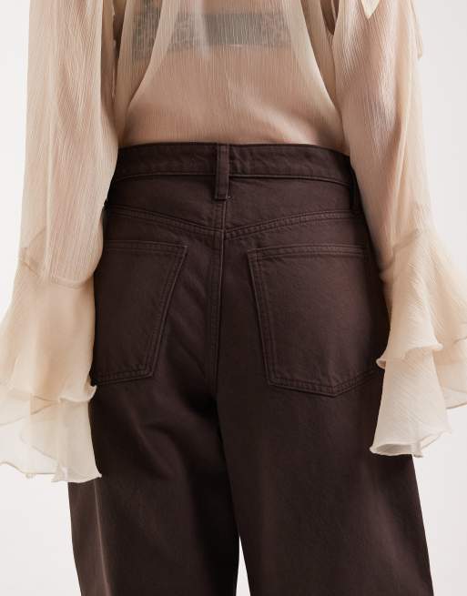 Mango – Bet – Barrel-Jeans aus reiner Baumwolle in Braun, 5 von 5