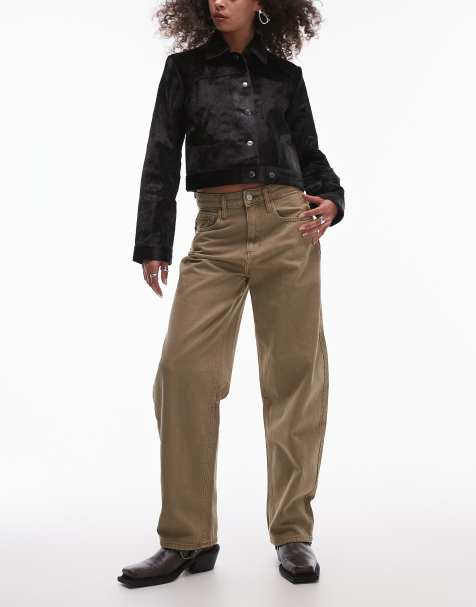 Mango Bet barrel leg jeans in vintage washed brown - view 1