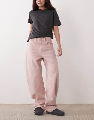 Mango - Bet - Jean barrel en coton - Rose pastel