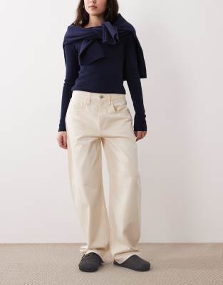 Bet - Jeans aus reiner Baumwolle in Cremeweiß mit abgerundetem Beinschnitt-Neutral Neutral 38