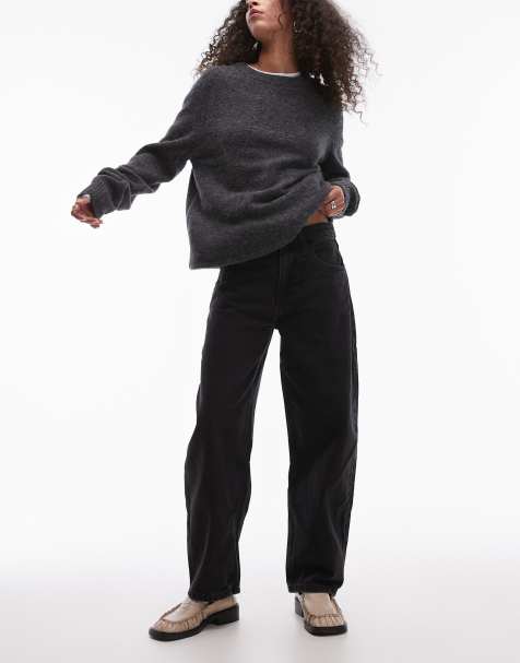 Mango – Bet – Jeans in Schwarz mit mittelhohem Bund und abgerundetem Beinschnitt - view 1