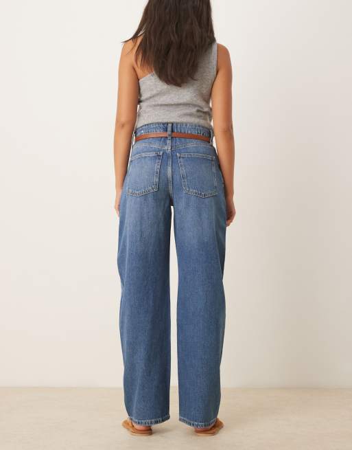 Mango - Bet - Jeans met ronde, wijde pijpen in donkerblauw, 2 van 5