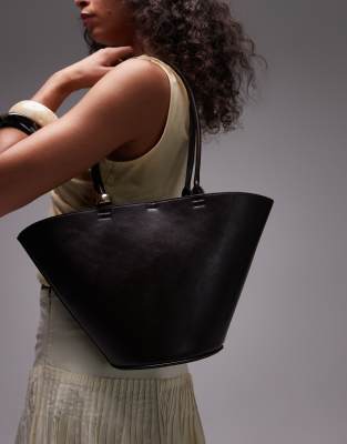 Mango - Beuteltasche in Braun mit goldfarbenem Detail