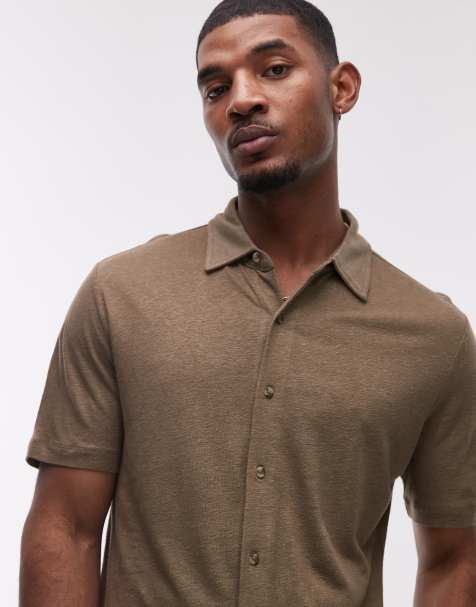 Mango jersey shirt in beige