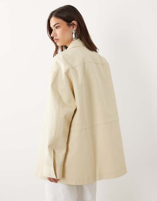 Mango – Beżowa parka zwężana w talii, 4 z 4