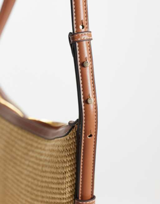 Mango – Beżowa pleciona torebka crossbody, 3 z 4