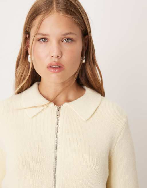 Mango – Beżowy kardigan z materiału z dodatkiem wełny z paskiem, 2 z 4