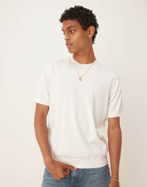 Mango jersey shirt in white