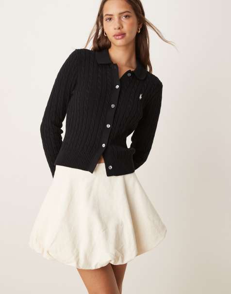 Mango mini denim puffball skirt in white